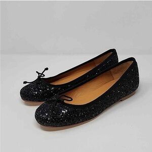 Andre Assous Black Glitter Flats Size 9